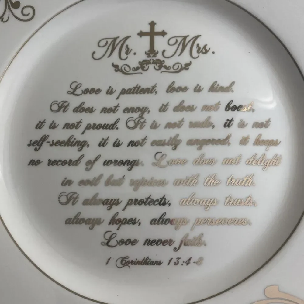 Urllinz Best Anniversary Wedding Gifts for Couples 9 INCH, Mr&Mrs Plate